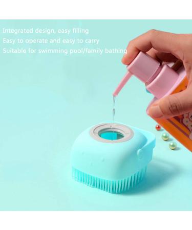 Silicone Body Scrubber Massage Bath Brush Shower Sponge with Liquid Soap Dispenser - Set of 2 - Reusable Loofah for Children, Women, Men - Buy Online on GoSupps.com