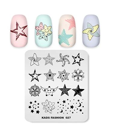 KADS Nail Art Stamping Plates Star Pattern Fashion Stamping Templates Manicure Print Image Templates FA027
