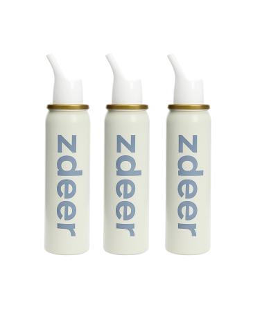 ZDEER 3-Pack Natural Saline Nasal Spray (80ml) - Daily Nasal Care for Adults & Kids, Drug-Free Moisturizing & Cleansing Mist for Dryness Relief