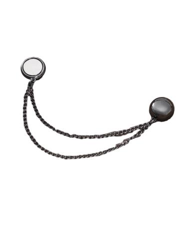 amangul Magnetic Round Scarf Buckle Long Chain Shawl Magnetic Snap Multifunctional Scarf Buckle Lightweight Wrist Tie Snap(Black)