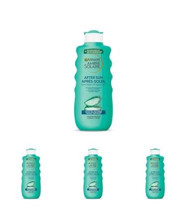 Garnier after sun lotion cooling and soothing body lotion with aloe vera ambre solaire moisture milk 1 x 400 ml (pack with 4) 400 ml (4 Pack) after sun lotion