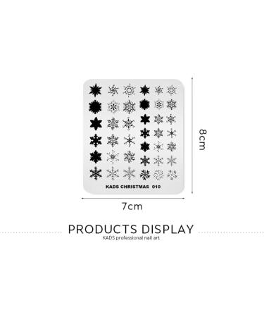 KADS Christmas Nail Art Stamp Plate CH010 - Colorful Snowflake Stencil Template - Buy Online on GoSupps.com