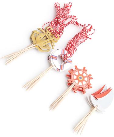 TIDTALEO 24pcs nautical cupcake toppers birthday nautical topper nautical cake topper nautical theme party picks nautical cupcake picks ocean sailboat - Buy Online on GoSupps.com