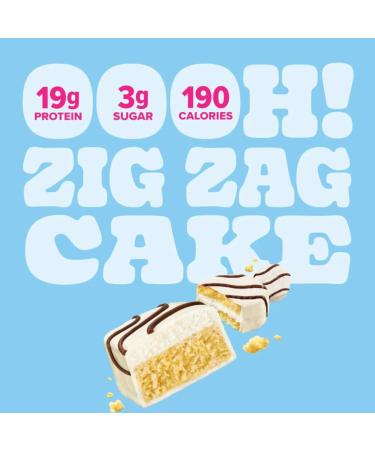 Pure Protein Zig Zag Cake Protein Bars Vanilla Cake with Milk Chocolate Frosting 19g Protein Gluten Free Low Sugar 1.76 oz (2 Pack of 4 Bars) - Buy Online on GoSupps.com