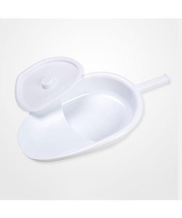NEDLON Portable Bedpan with Lid Bed Pan for Elderly Women and Men Durable & Easy to Clean Urine Potty for Hospitals Home Care White