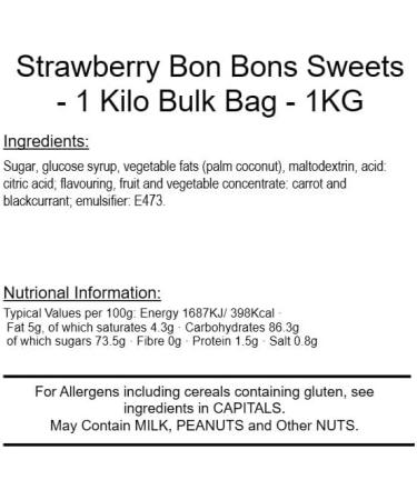 Strawberry Bonbons 1 Kilo Bag - Buy Online on GoSupps.com