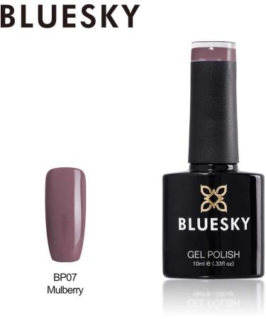 Bluesky Mulberry Nail Polish - BP07 Warm Purple Grey UV/LED Soak Off Gel Nail Polish 10ml + 2 Diva World Shine Wipes for FREE - Buy Online on GoSupps.com