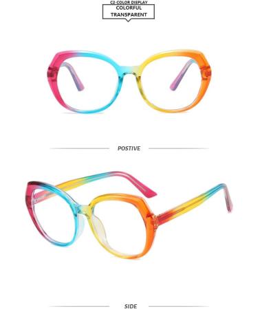 SERONI TR90 Blue Light Blocking Glasses for Women & Men - UV Protection Computer & Reading Frames 53mm Colored Polygon Design - Buy Online on GoSupps.com