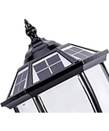 Outdoor Solar Post Light Aluminum Fence Bollard Column Lamp Glass Lantern Garden Exterior Pillar Lamp Courtyard Stigma Light Waterproof - Buy Online on GoSupps.com