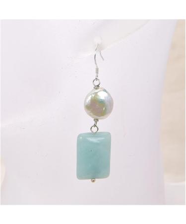 Earrings for Women White Coin Amazonite Silver Hook Earrings Hilarity Earrings for Women - Buy Online on GoSupps.com