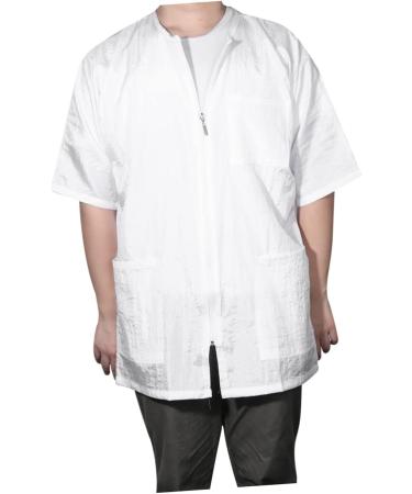 Ipetboom 1pc Salon Robes Smock Waetrproof Work Clothes Mens Overalls Hair Salon Clothes Jackets for Women Fashion Short Sleeve Jacket for Women Mens Jackets Print White Clothing - Buy Online on GoSupps.com