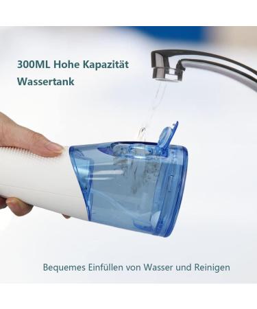 Uniquors Wireless Electric Mouth Shower - 5 Modes 5 Nozzles IPX7 Waterproof USB Charging - Tooth Cleaning & Interdental Care (Blue/White) - Buy Online on GoSupps.com