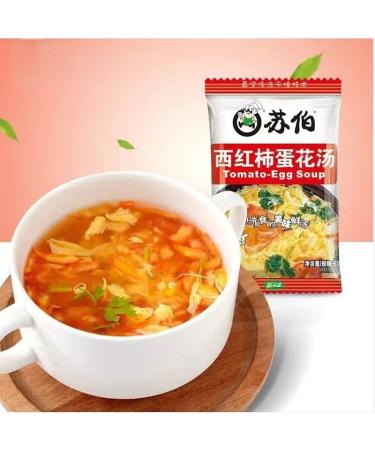 Instant Vegetable Soup Wild Greens Seaweed Cabbage Spinach Fresh Vegetables Tomatoes Soup 6g/Bag Variety Flavor Chinese Food Healthy and Nutritious Ready-to-Eat Breakfast (Mixed Flavors 20bags) Mixed flavors 20bags - Buy Online on GoSupps.com