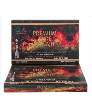 Vaidic Yoga Premium Pure Shilajit Tablets | Ayurvedic & Herbal | 100% Natural Vegan & Lab Tested | Daily Wellness Support | 30 Tablets