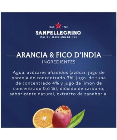 San Pellegrino Naturali Italian Sparkling Drink Arancia & Fico D India Orange Prickly Pear 330 mL Can 24 Cans Total - Buy Online on GoSupps.com