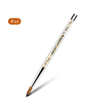 Acrylic Brush for Nails #20 - Sable Kolinsky Nail Brush for Acrylic & Gel Art | Zobelhaar Wood Brush for Manicure & Nail Polish Decorative Sequins - Buy Online on GoSupps.com