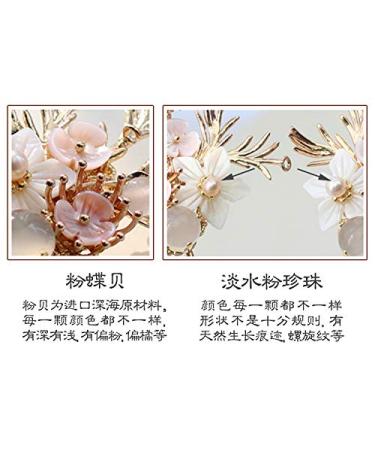 Yuri Handmade Pearl Shell Hairpin Clasp - Chinese Traditional Style Brass Wedding Hair Decoration - Buy Online on GoSupps.com
