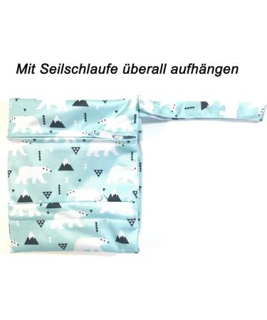 Trasun Polar Bear Wet & Dry Diaper Pockets - Waterproof Washable Organizer for Toddlers | Travel Gym Beach & Pool - Buy Online on GoSupps.com