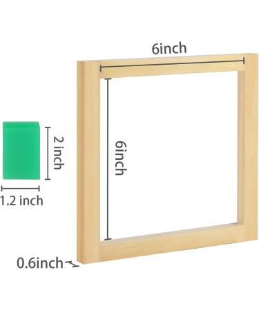 Caydo 6 Inch Square Wood Screen Printing Frame with 110 White Mesh and Squeegee - Buy Online on GoSupps.com