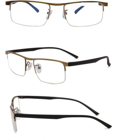 Edgun Progressive Multifocal Reading Glasses +2.0 - Light-Blocking Spring Hinge Computer Readers for Men & Women - Gold - Buy Online on GoSupps.com