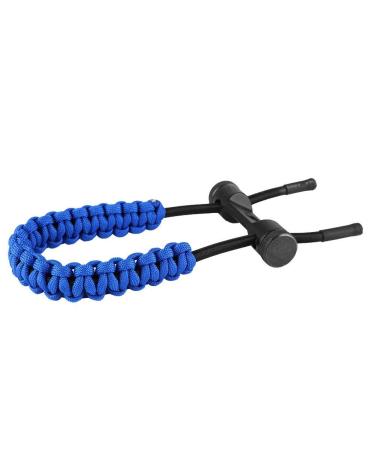 Zer one 1Pc Archery Wrist Sling,Adjustable Durable Leather Braided Cord Rope for Compound Bow (Blue)