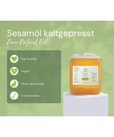 Pagra Natur Massage Oil - Virgin Sesame Oil 1st Cold Pressed 5L Canister | Premium Quality Massage Oil for Relaxation | Buy Internationally - Buy Online on GoSupps.com