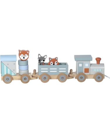 Kindsgut Holz-Reisenbahn - Sustainable Wooden Train Set with Zoo Animals | High-Quality Eco-Friendly Toy in Dark Gray - Buy Online on GoSupps.com
