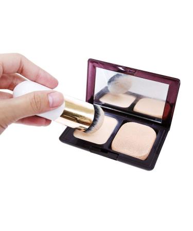 Soft Foundation Powder Brush Set - 2-Piece Make-Up Tool | White Gold & Black Silver | Perfect Gift Idea - Buy Online on GoSupps.com