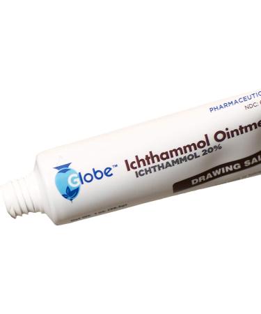 Globe Ichthammol Ointment 20% (Drawing Salve) 1 OZ - Skin Relief for Eczema, Acne, Boils, Splinters & Bee Stings - Maximum Strength Formula - Buy Online on GoSupps.com