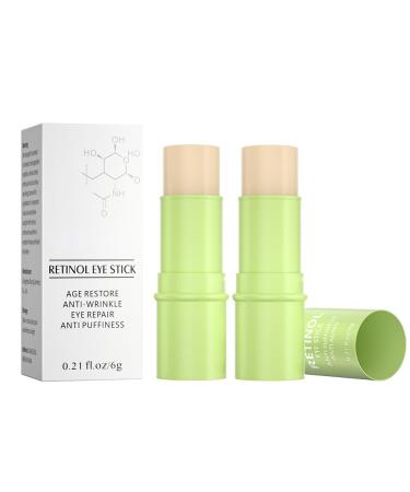 2 Pcs Retinol Eye Cream Stick Moisturizing Eye Cream Stick for Fine Lines Wrinkles Dark Circles and Puffy Eyes Eye Treatment Cream 0.21 FL OZ Each