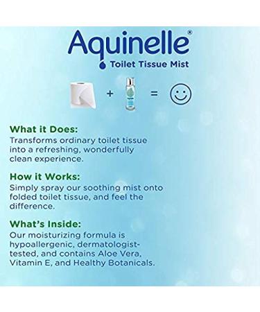 Aquinelle Toilet Tissue Mist Gift Set - Eco-Friendly Non-Clogging Alternative to Flushable Wipes - 2 Pack Ocean Breeze 3.25 oz - Simply Spray On for Freshness - Buy Online on GoSupps.com