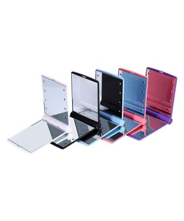 Makeup Mirror  Folding Portable Compact Pocket Mirror with 8 Led Lights for Travel