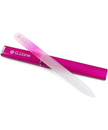 G.Liane Crystal Glass Nail File Professional Double Sided Etched Glass Nail Files with Case for Shaping The Natural Nails and Artificial Nail Manicure Pedicure Nail Care Gift Set (Rainbow Pink) - Buy Online on GoSupps.com