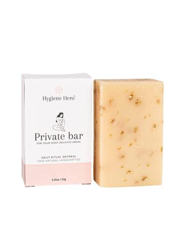 Hygiene Hero Oatmeal Yoni Soap Bar for Genitals 3.25 oz / 92 g - Best for Vulva  Intimate Areas  Underarms  Privates & Dark Spots - Handcrafted  Vegan and GMO-Free Oatmeal 3.25 Ounce (Pack of 1)