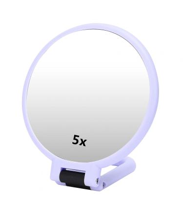 YYOYY Portable Travel Mirror - 5X Magnifying Folding Cosmetic Mirror - Desktop Makeup Mirror (Purple) - Buy Online on GoSupps.com