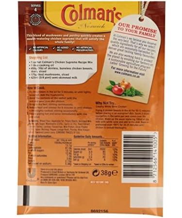Colman's Chicken Supreme Recipe Mix 38g - Delicious and Easy to Prepare - Buy Online on GoSupps.com