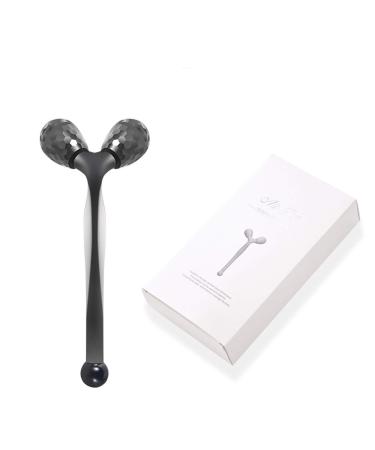 JUNMIN Facial 3D Massage Thin Face Roller Beauty Massager Body Skin Massage Firming Tool (Color : Black)