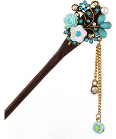 minkissy Vintage Hair Stick Vintage Hair Clips Wedding Hair Accessories Blue Hair Clip Prom Hair Pieces Hair Bun Stick Picks Hair Chopsticks Traditional Hair Stick Retro Hair Stick - Buy Online on GoSupps.com