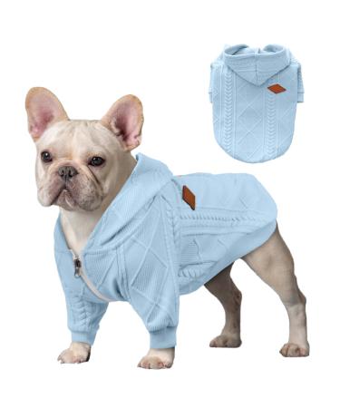 Meioro sweater for dog hoodies for pets warm dog clothing Puppy single -colored dog sweater sweet winter jackets Suitable for small and medium -sized dogs French bulldog (m light blue) m light blue - Buy Online on GoSupps.com