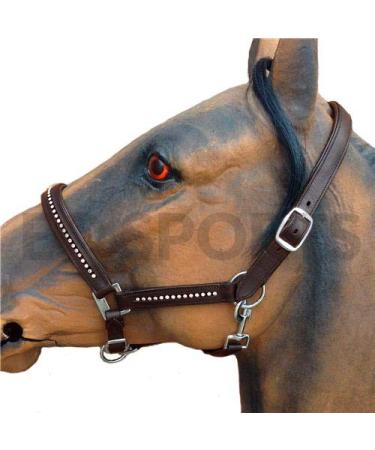 Knight Rider Stunning Diamante Padded Leather Headcollar (Cob Brown) Cob Brown
