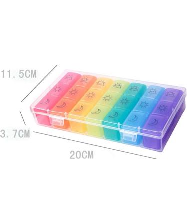 Buy Weekly Pill Organizer 7 Day - Moisture-Resistant Large Daily Cases for Pills Vitamins Fish Oil & Supplements - Rainbow Colors international shipping available - Buy Online on GoSupps.com