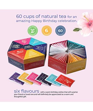 Happy Birthday Tea Set | Acorus Herbal Fruit & Black Tea Gift Box | 60 Premium Tea Bags & Warm Wishes - Buy Online on GoSupps.com