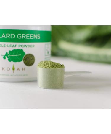 KOYAH Organic USA Collard Greens Powder | Freeze-Dried Whole-Leaf | Equivalent to 15 Cups Fresh - Buy Online on GoSupps.com