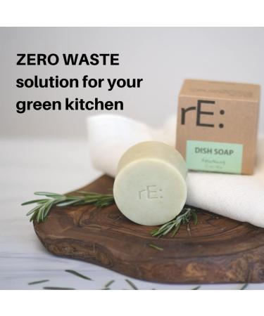 rE: Eco-Friendly Dish Washing Soap Bar with Loofah Holder - Palm Oil Free Zero Waste Plastic Free Free of Artificial Dyes and Fragrance and Rosemary Scented - Buy Online on GoSupps.com