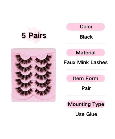 Shop Laoya Boho Cat Eye False Eyelashes | 5D Volume Wispy 17mm Strip Lashes - 5 Pairs Pack for Natural Look | Best International Shipping - Buy Online on GoSupps.com