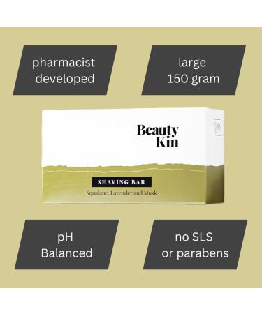 Beauty Kin Eco-Friendly Shaving Body Bar - Reduces Razor Rash & Irritation - Vegan Friendly & Cruelty Free Active Ingredients - Paraben Free Soap - Made In The UK - Buy Online on GoSupps.com
