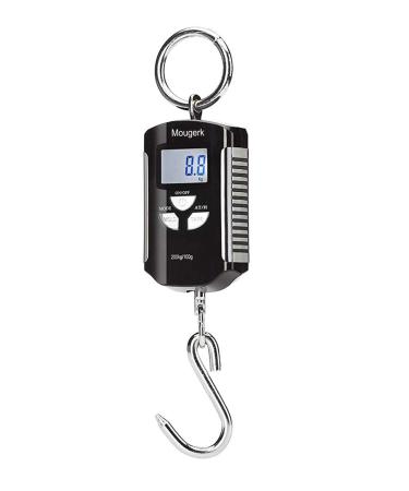 Mougerk Digital Hanging Scale Portable Heavy Duty Crane Scale 440lb 200kg 2 AAA Batteries(Not Included) Black and silver