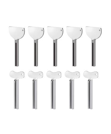 Luejnbogty 10 Pieces Metal Toothpaste Squeezer Tube Squeezer Press Key Tube Squeezer for Family Washroom Bathroom Toothpaste Etc