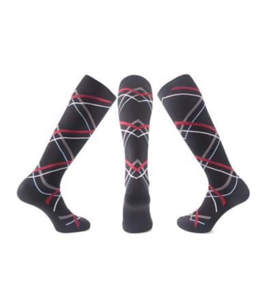 Zlyj 3 couple compression socks women men (20-30mmhg) patterned socks knee socks compression running socks for running sport and fitness l a