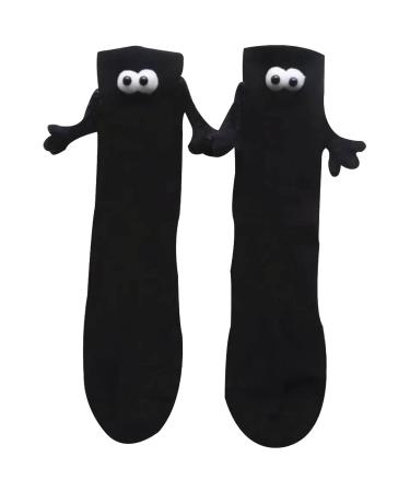 KCRPM Magnetic Hand Holding Socks 2023 - Socks Holding Hands Funny Magnetic Suction 3D Doll Couple Socks 1 1pair Black